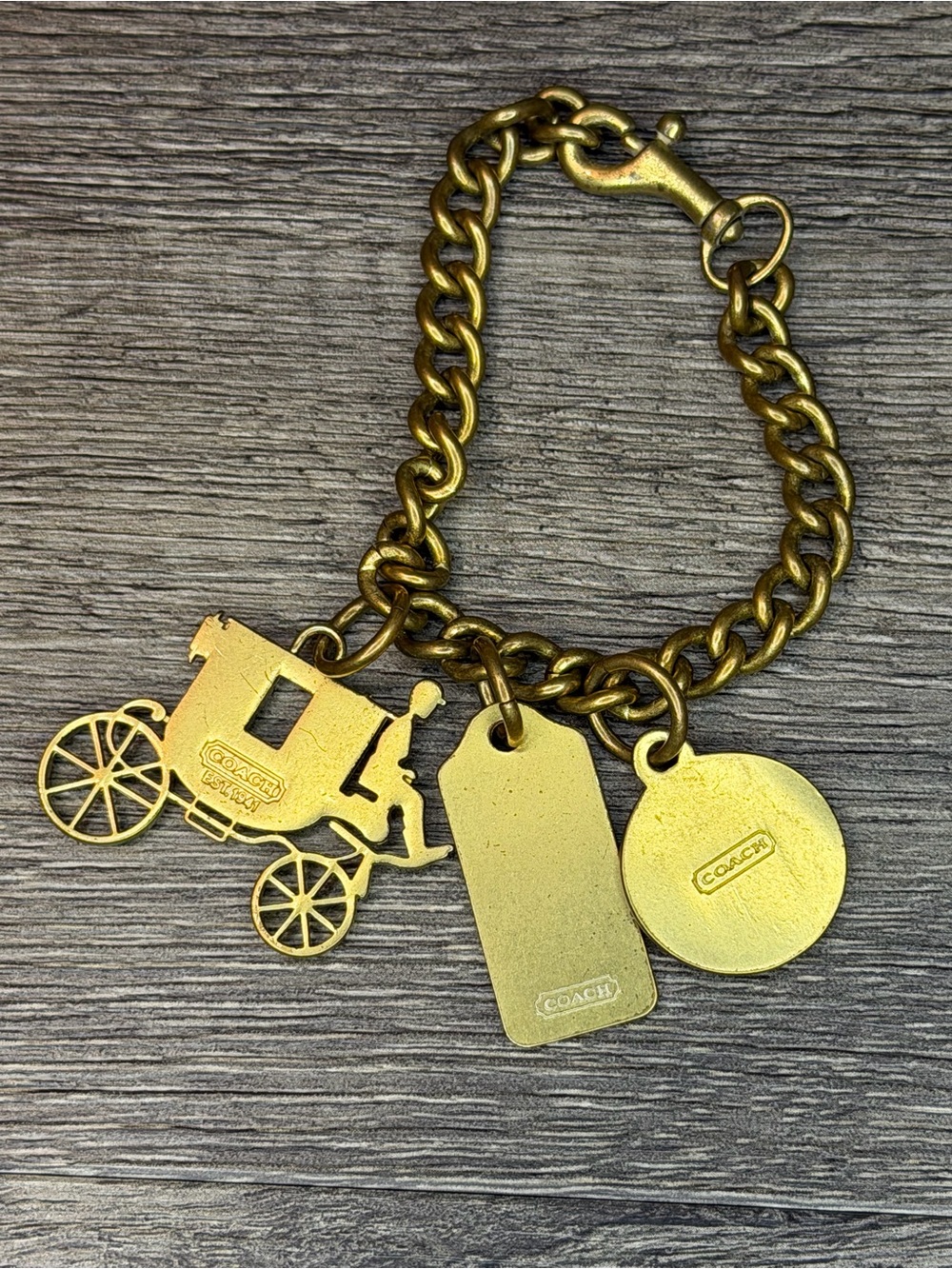 Vintage Coach Gold-Toned Bag Charm - Picture 2 of 2